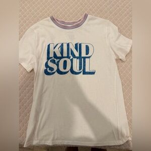Zoe + Liv White Tee with Blue 'KIND SOUL' Graphic